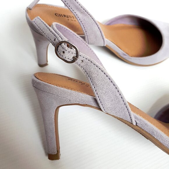 CHRISTIAN SIRIANO Kadence Slingback Kitten Heel Pumps with Pointy Toe in Orchid - Picture 10 of 15